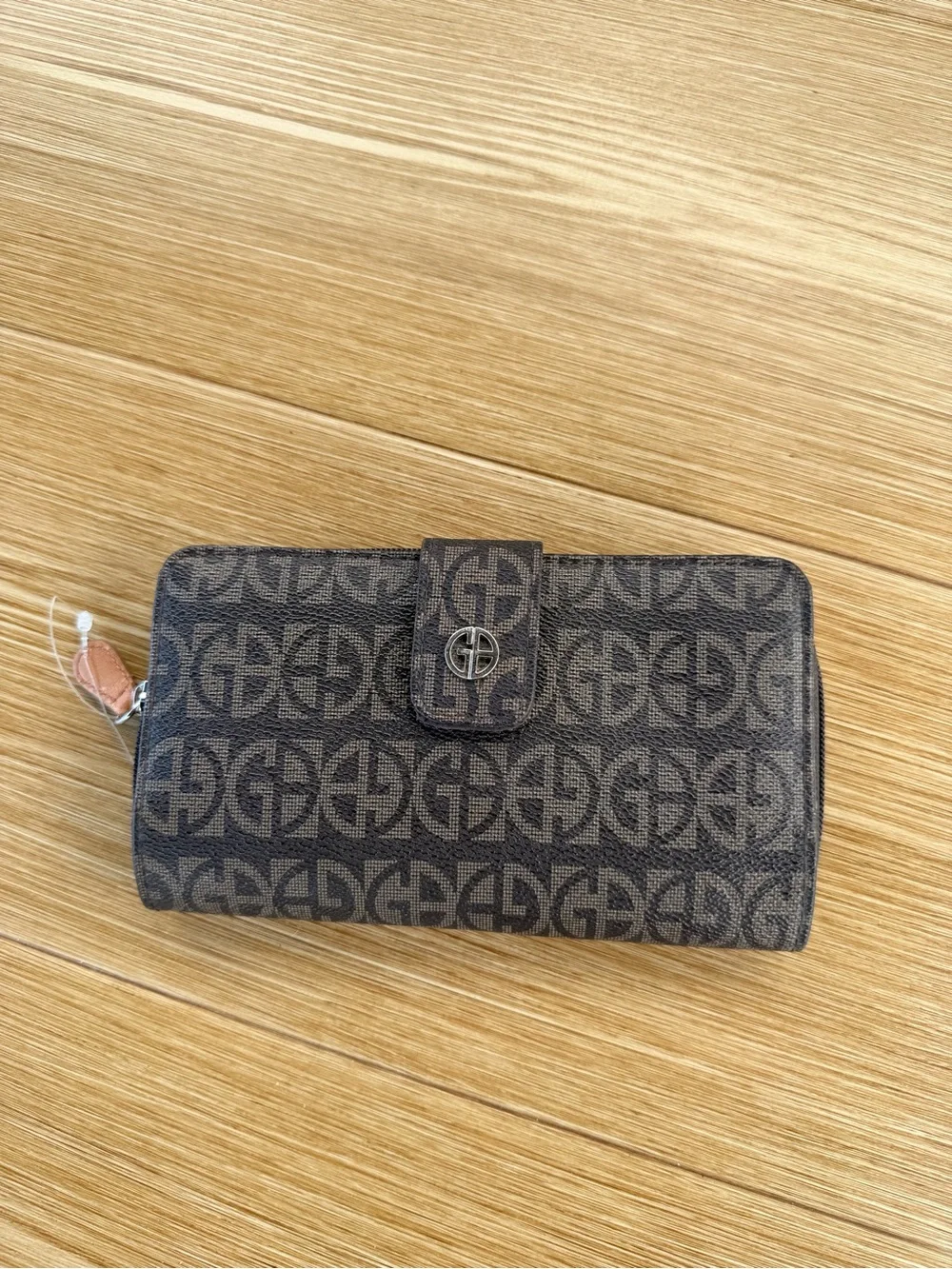 Giani Bernini Black Logo-Print Continental Wallet